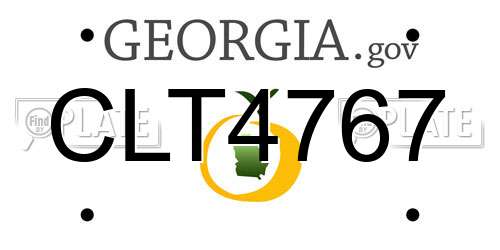 CLT4767 Georgia License Plate