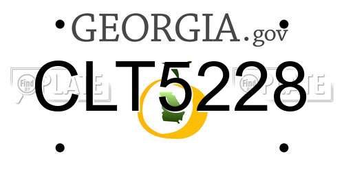CLT5228 Georgia License Plate