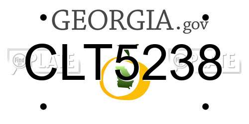 CLT5238 Georgia License Plate