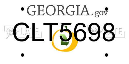 CLT5698 Georgia License Plate
