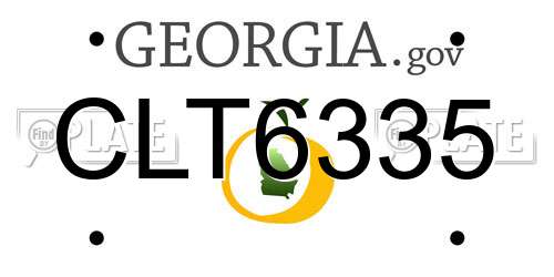 CLT6335 Georgia License Plate
