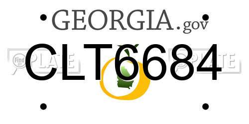 CLT6684 Georgia License Plate
