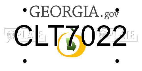 CLT7022 Georgia License Plate