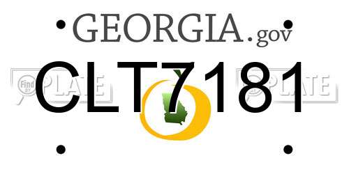 CLT7181 Georgia License Plate