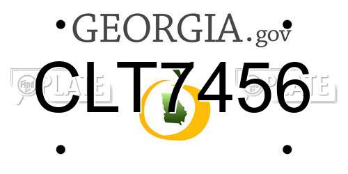 CLT7456 Georgia License Plate