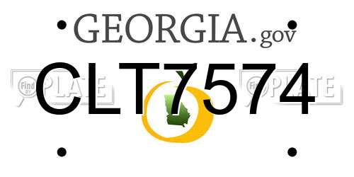 CLT7574 Georgia License Plate
