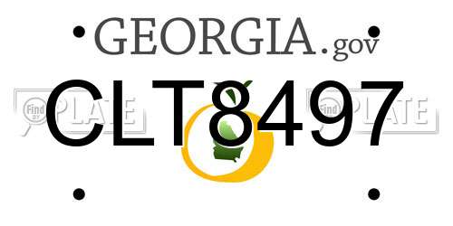 CLT8497 Georgia License Plate