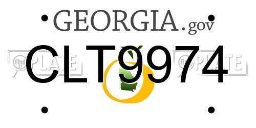 CLT9974 Georgia License Plate