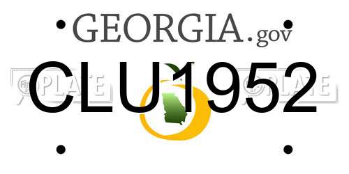 CLU1952 Georgia License Plate