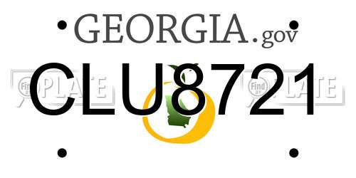 CLU8721 Georgia License Plate