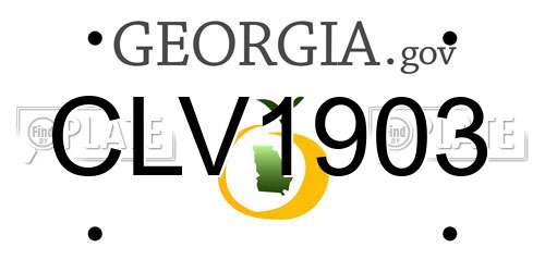 CLV1903 Georgia License Plate
