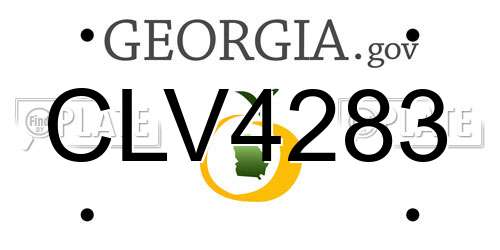 CLV4283 Georgia License Plate