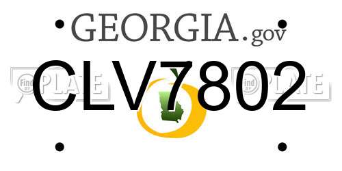 CLV7802 Georgia License Plate