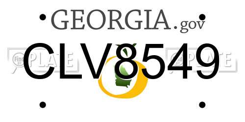 CLV8549 Georgia License Plate