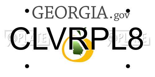 CLVRPL8 Georgia License Plate