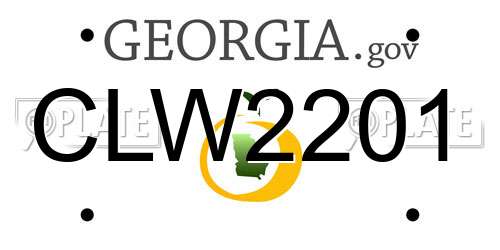 CLW2201 Georgia License Plate
