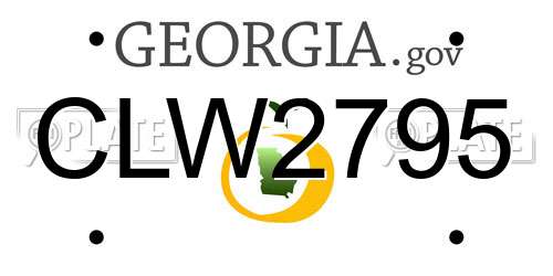 CLW2795 Georgia License Plate