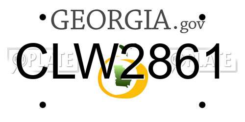 CLW2861 Georgia License Plate