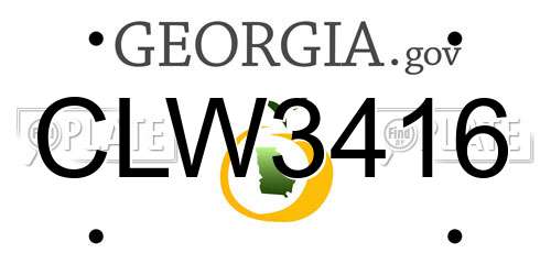 CLW3416 Georgia License Plate