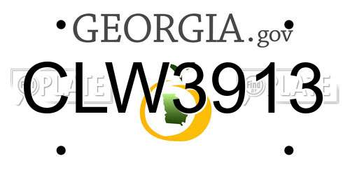 CLW3913 Georgia License Plate