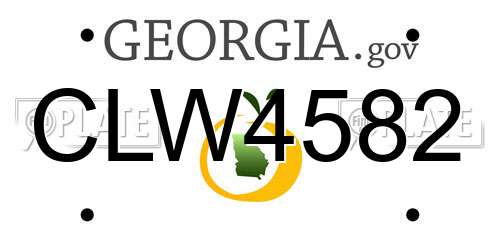 CLW4582 Georgia License Plate