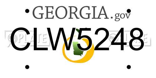 CLW5248 Georgia License Plate