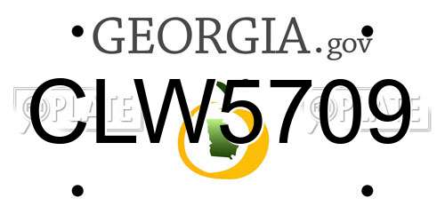 CLW5709 Georgia License Plate