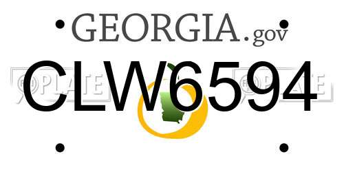 CLW6594 Georgia License Plate