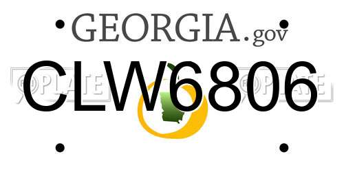 CLW6806 Georgia License Plate
