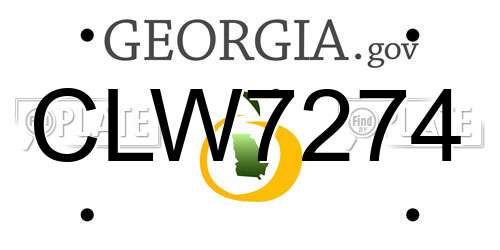 CLW7274 Georgia License Plate