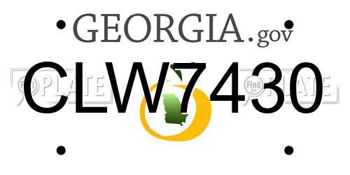 CLW7430 Georgia License Plate