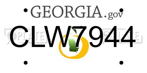 CLW7944 Georgia License Plate