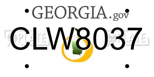 CLW8037 Georgia License Plate
