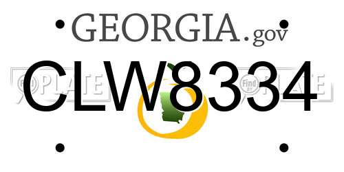 CLW8334 Georgia License Plate