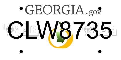 CLW8735 Georgia License Plate
