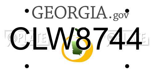 CLW8744 Georgia License Plate