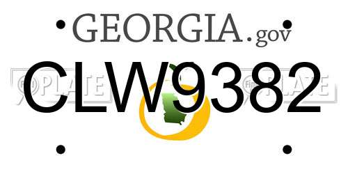 CLW9382 Georgia License Plate