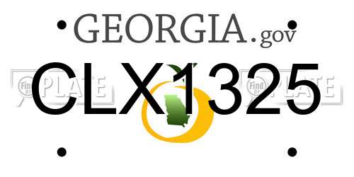CLX1325 Georgia License Plate
