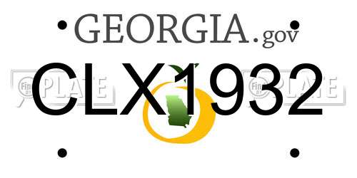 CLX1932 Georgia License Plate