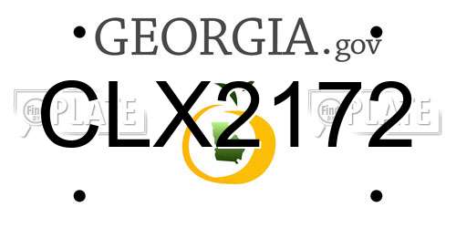 CLX2172 Georgia License Plate