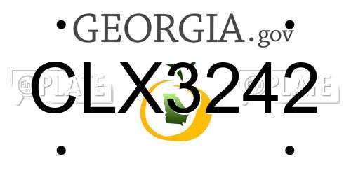 CLX3242 Georgia License Plate