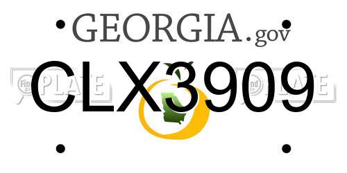 CLX3909 Georgia License Plate