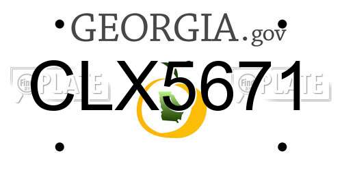 CLX5671 Georgia License Plate