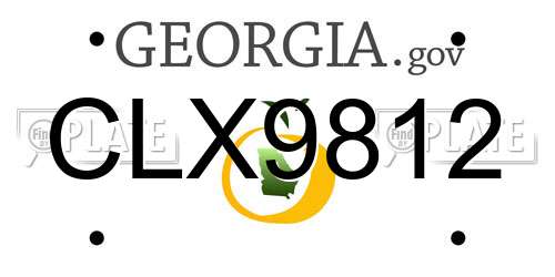 CLX9812 Georgia License Plate