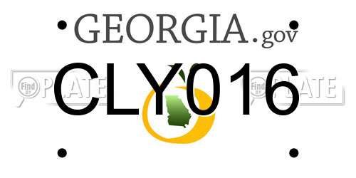 CLY016 Georgia License Plate