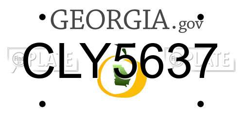 CLY5637 Georgia License Plate