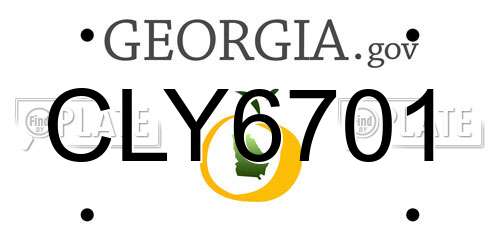 CLY6701 Georgia License Plate