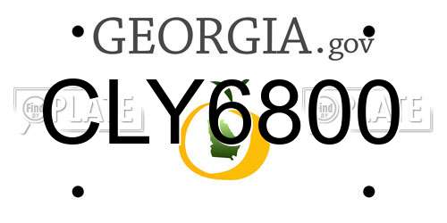 CLY6800 Georgia License Plate