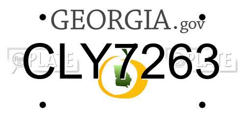 CLY7263 Georgia License Plate