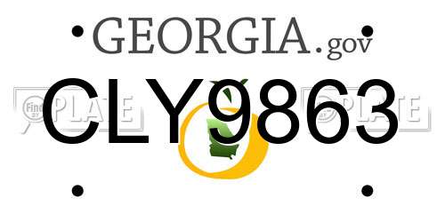 CLY9863 Georgia License Plate